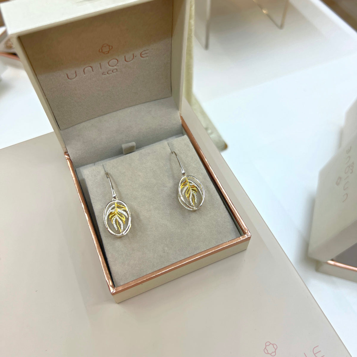 Cubic Zirconia Sterling Silver 9ct Gold Plated Drop Earrings | Unique & Co.