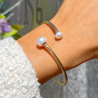 Freshwater Pearl 9ct Gold Plated Twist Bracelet