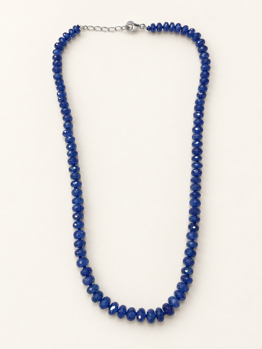 Blue Tanzanite Beaded Sterling Silver Necklace