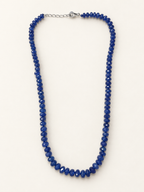 Blue Tanzanite Beaded Sterling Silver Necklace