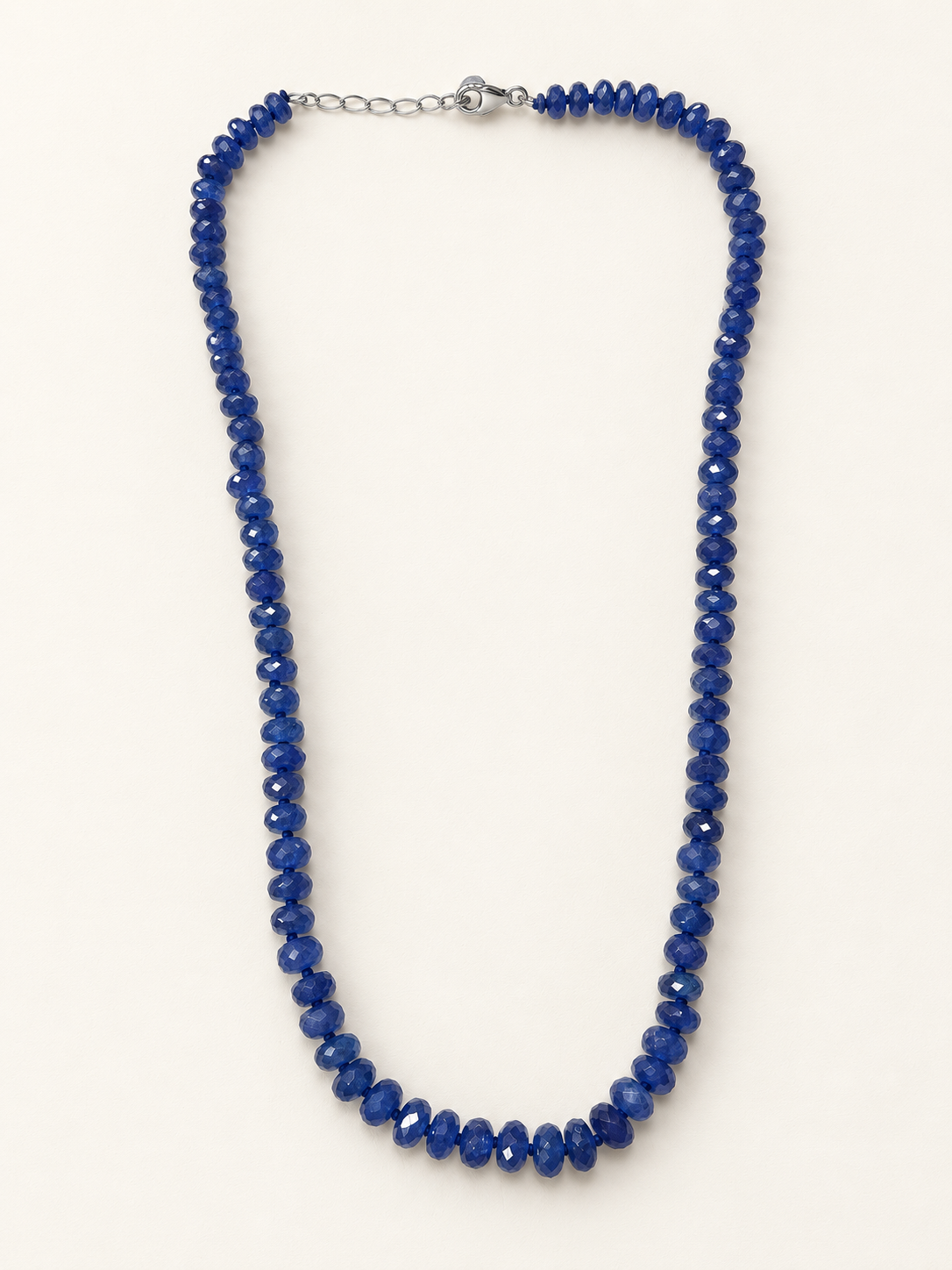 Blue Tanzanite Beaded Sterling Silver Necklace