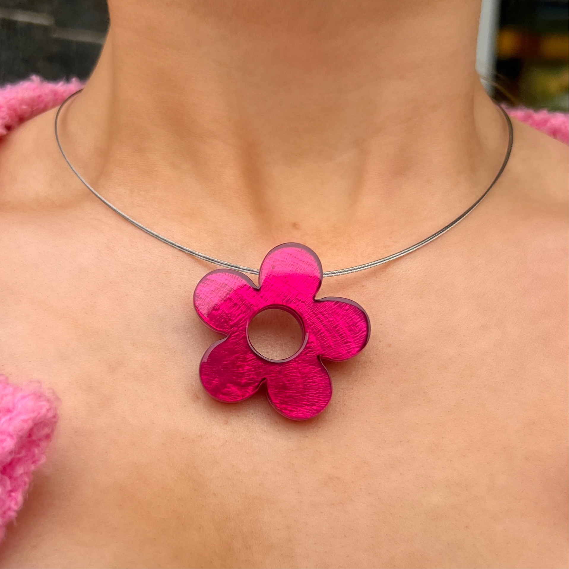 Pre-Order | Pink Flower Necklace | Watch This Space