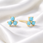 Turquoise & Gold Lotus Stud Earrings | Ania Haie