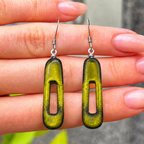 Pistachio Green Elongated Rectangle Drop Earrings | Watch This Space