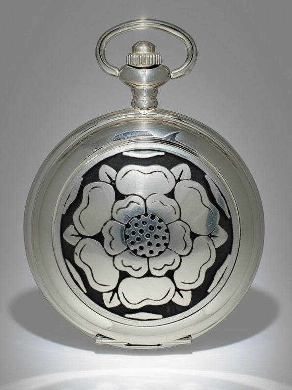 Rose Motif Quartz Pocket Watch