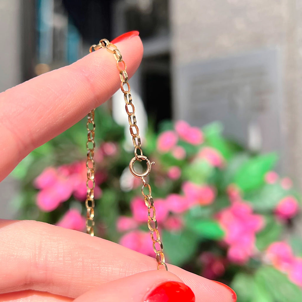 Vintage Baroque Pearl 9ct Gold Station Necklace
