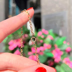 Vintage Baroque Pearl 9ct Gold Station Necklace