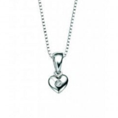 Children’s D for Diamond Sterling Silver Dainty Heart Pendant