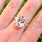 Kunzite Sterling Silver Pear Cut Ring | Size Q