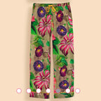 Super Soft Oversized Green Floral Botanicals Long Pyjamas | Powder Accessories