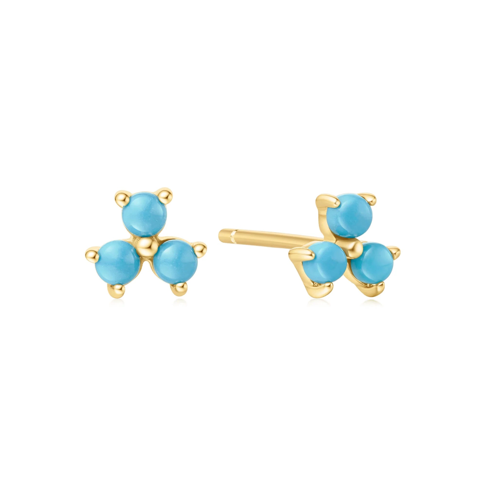 Pre-Order | Turquoise & Gold Lotus Stud Earrings | Ania Haie