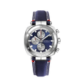 Herbelin Newport Heritage Steel Watch with Blue Dial & Leather Strap