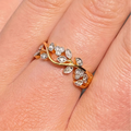 'The Flora' Floral Diamond 18ct Yellow Gold Band Ring | Size M ½