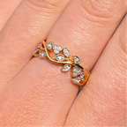 'The Flora' Floral Diamond 18ct Yellow Gold Band Ring | Size M ½