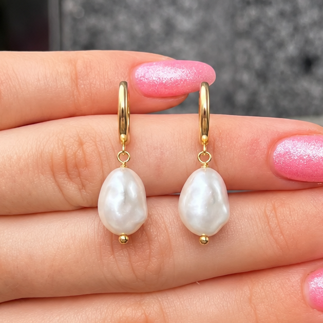 Mini Pearl Gold Hoop Earrings | Ania Haie