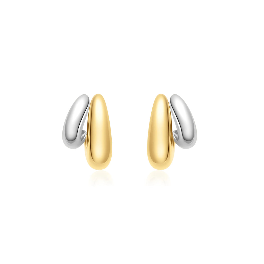 Two-Tone Dome Huggie Hoop Earrings | Ania Haie