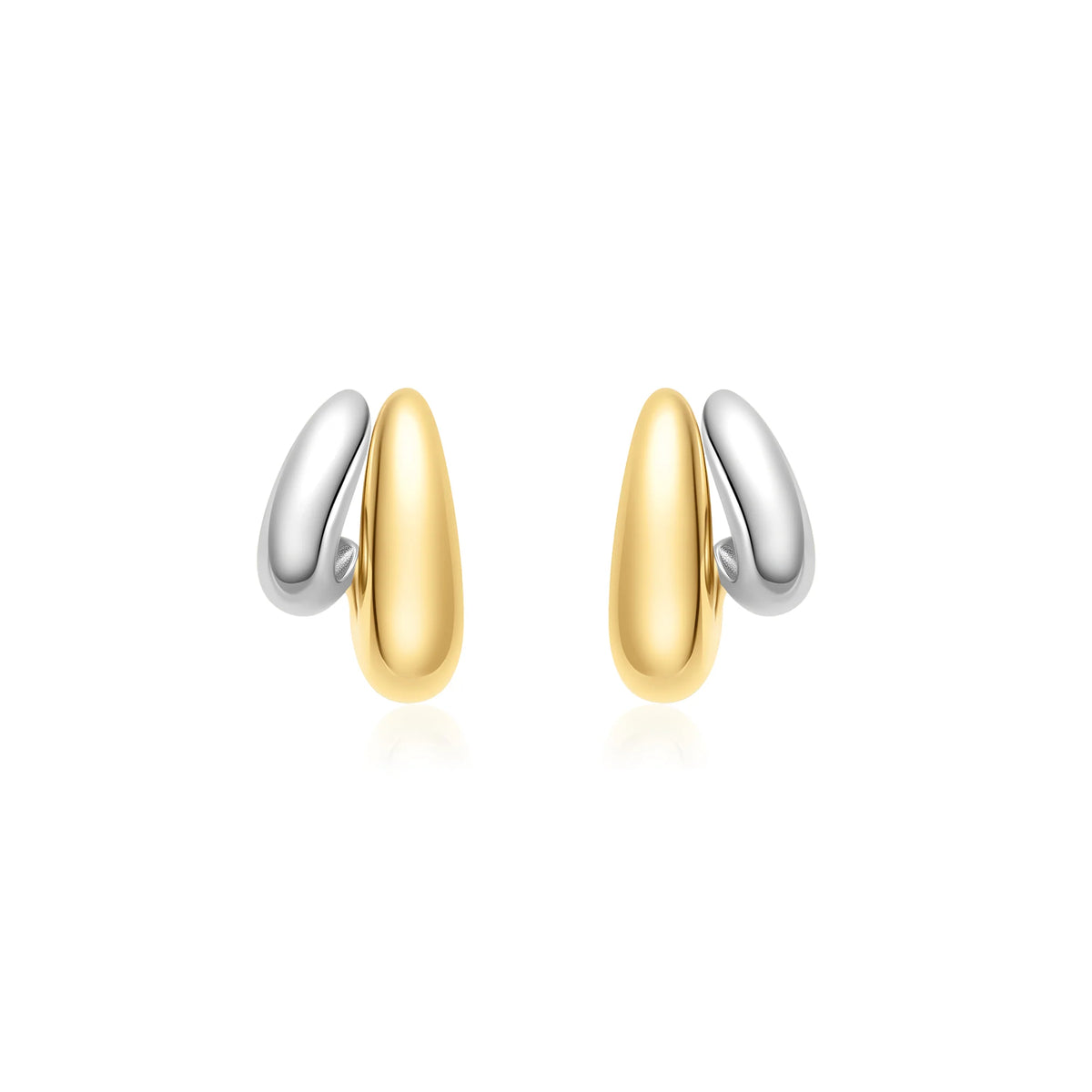 Two-Tone Dome Huggie Hoop Earrings | Ania Haie
