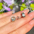 Sage Green Amethyst Sterling Silver Oval Stud Earrings