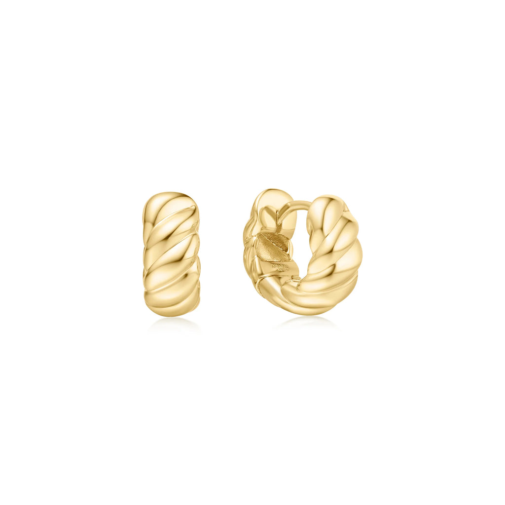 Pre-Order | Small Gold Bold Texture Huggie Hoop Earrings | Ania Haie