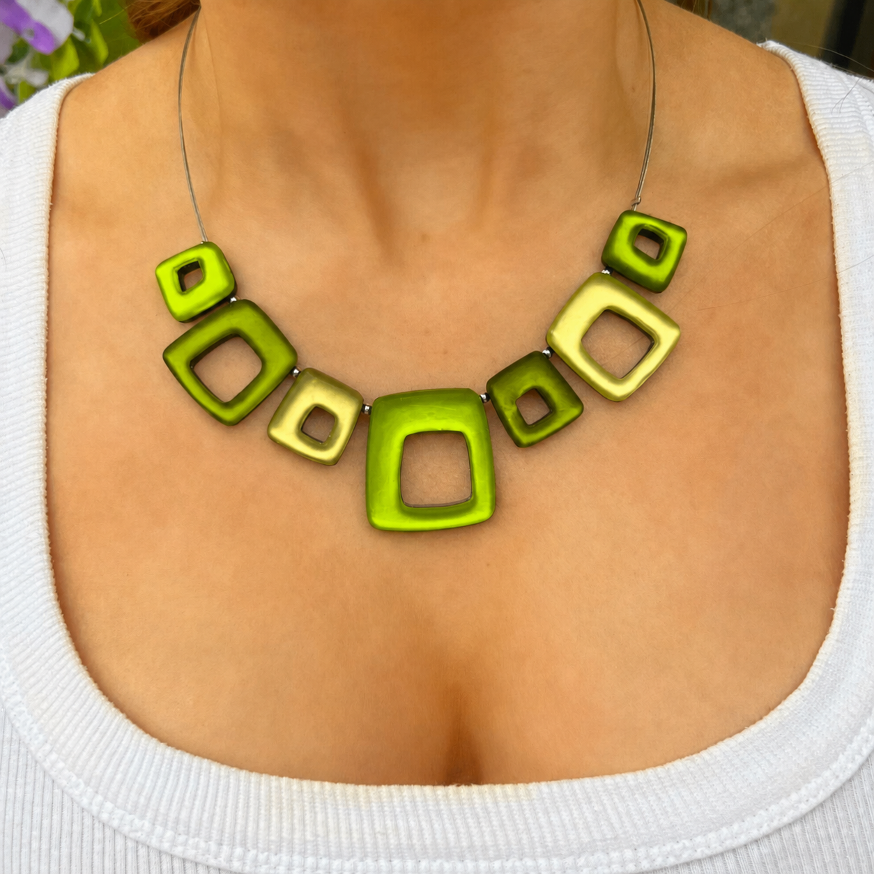 Pre-Order | Citrus Hollow Squares Necklace | Watch This Space