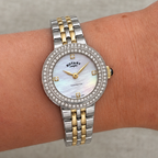Rotary | Two-Tone Contemporary Crystal Set Watch | Ladies