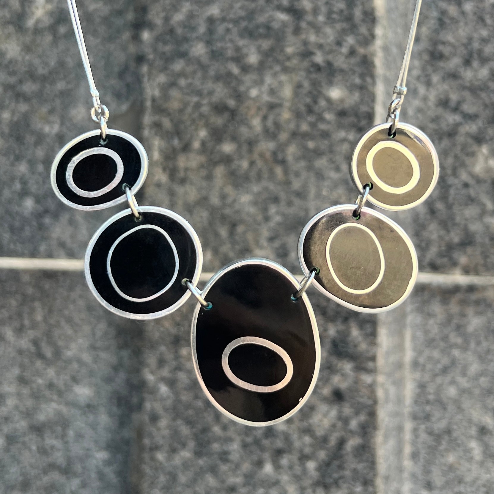 Dark & Lime Green Oval Necklace | Watch This Space
