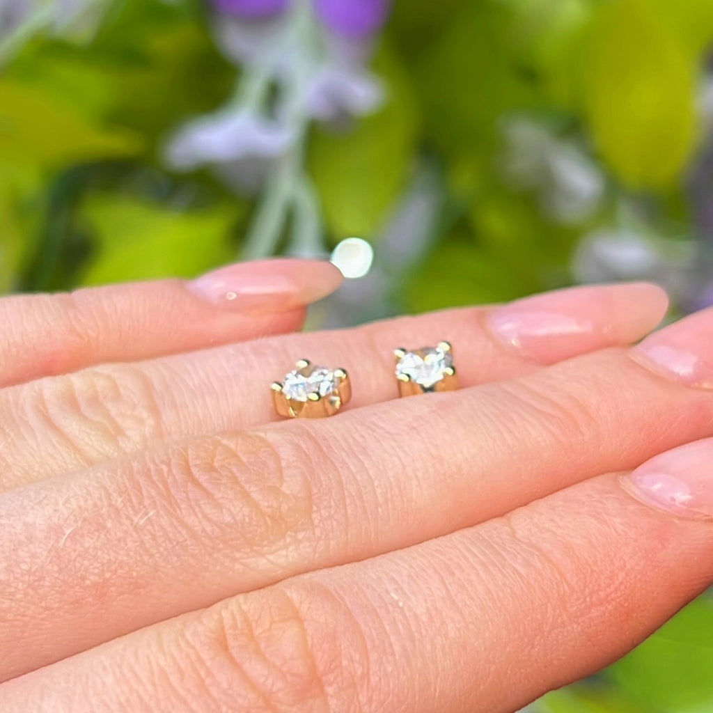 Cubic Zirconia 9ct Yellow Gold Stud Earrings