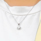 Compass Set Lab-Grown Diamond 9ct White Gold Solitaire Necklace