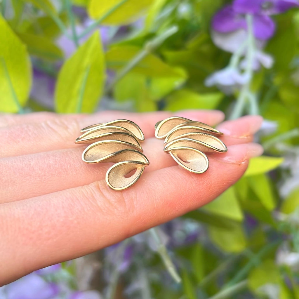 9ct Yellow Gold 3D Wave Design Earrings