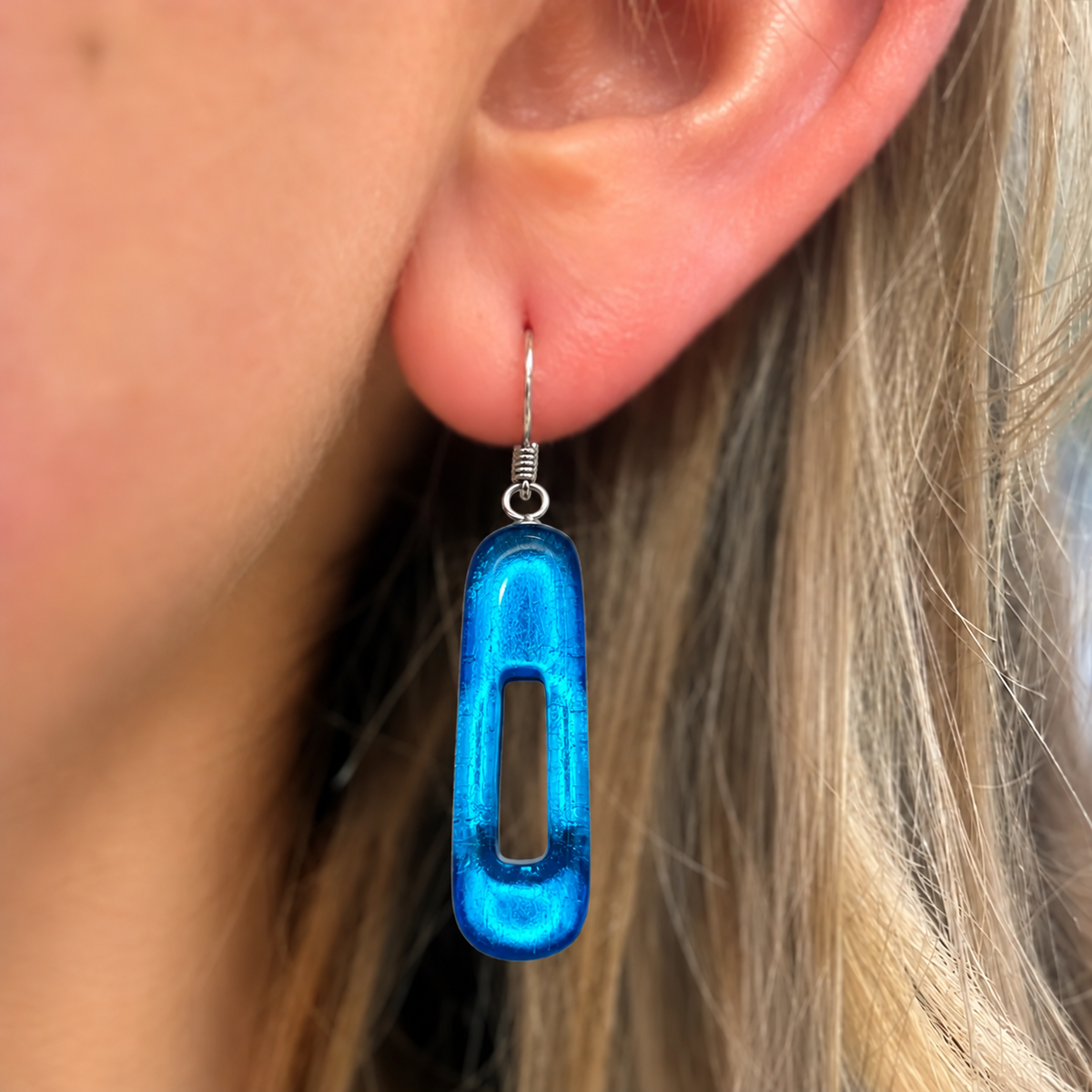 Turquoise Elongated Rectangles Drop Earrings | Watch This Space