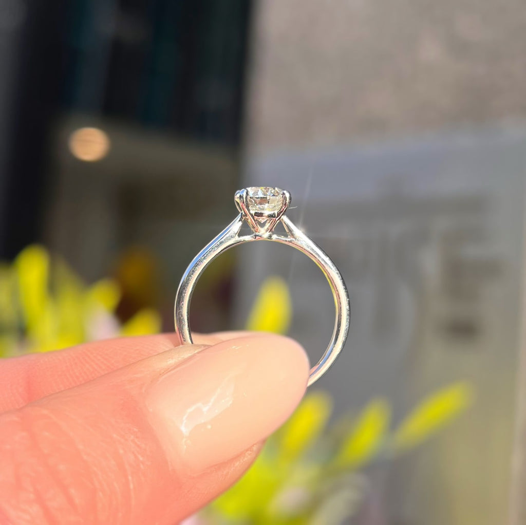 'The Marilyn' 1ct Natural Diamond Platinum Solitaire Engagement Ring | Size M