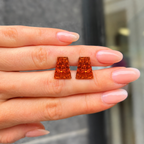 Orange Aztec Stud Earrings | Watch This Space