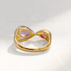 Burgundy & Lilac Gold Infinity 'Toi et Moi' Ring | Size M ½ | Unique & Co.