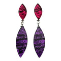 Pink & Purple Aztec Petal Double Drop Earrings | Watch This Space