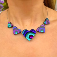 Purple & Blue Love Heart Necklace | Watch This Space