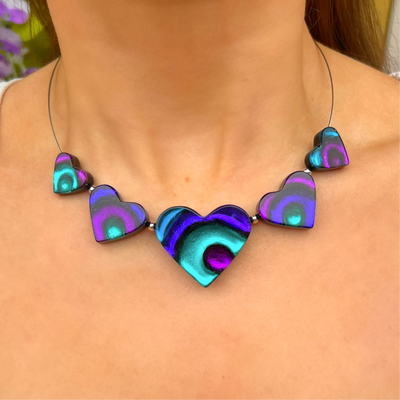 Purple & Blue Love Heart Necklace | Watch This Space
