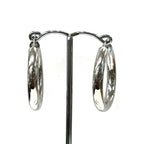 Sterling Silver Chunky Medium Hoop Earrings