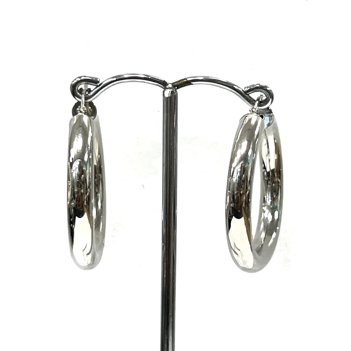 Sterling Silver Chunky Medium Hoop Earrings