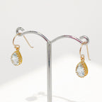 Pear Cut Aquamarine 9ct Yellow Gold Drop Earrings