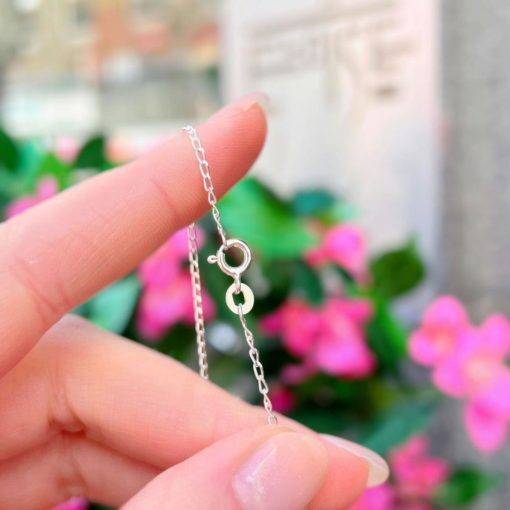 Oval Ruby Sterling Silver Dainty Necklace
