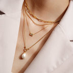 Linked Shell Pearl Drop Pendant 14ct Gold Plated Necklace | Ania Haie