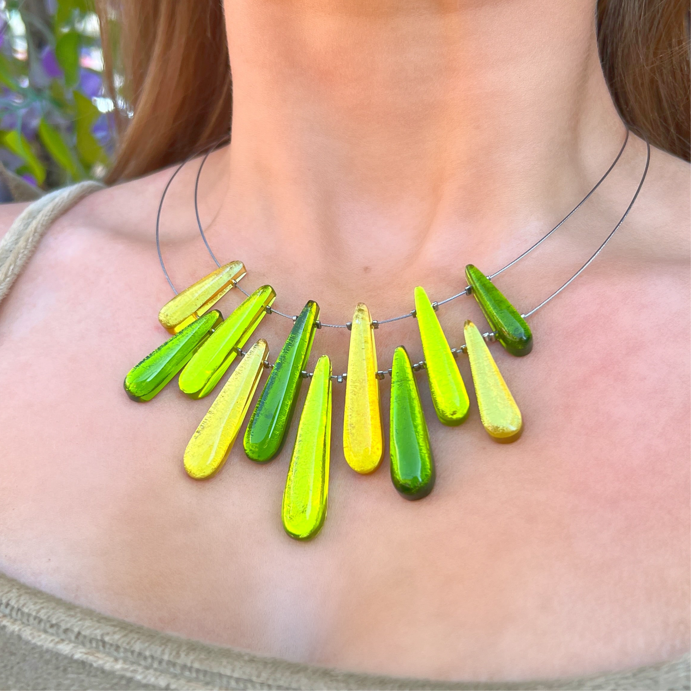 Pre-Order | Lime Green and Yellow Icicle Necklace | Watch This Space