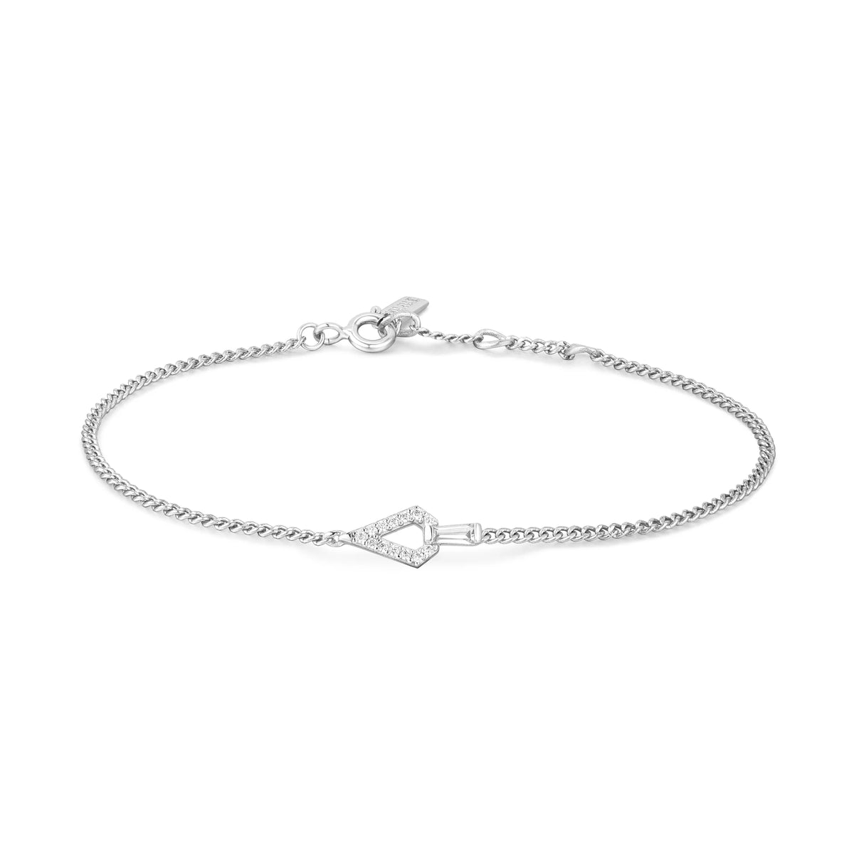 Sterling Silver Cubic Zirconia Geometric Bracelet | Ania Haie