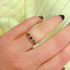 Antique Graduated Almandine Garnet 15ct Yellow Gold Five Stone Ring | Size J