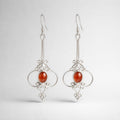 Intricate Filigree Carnelian Sterling Silver Drop Earrings