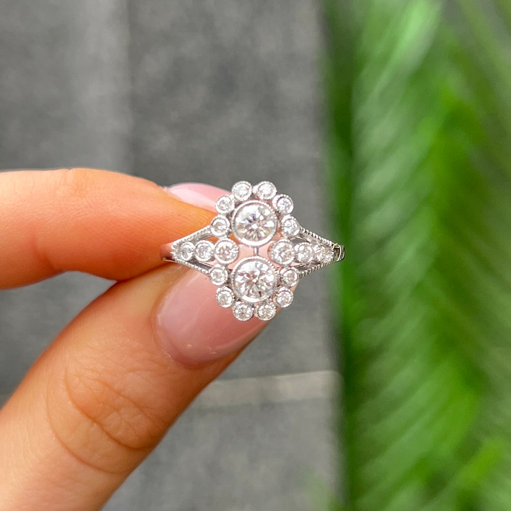 Diamond 18ct White Gold Ring | Size O ½
