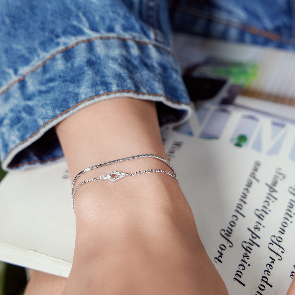 Sterling Silver Cubic Zirconia Geometric Bracelet | Ania Haie