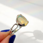 Natural Opal Sterling Silver Cocktail Ring | Size O