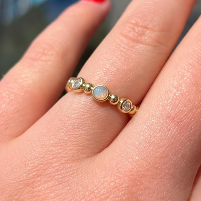 Kyoto Opal 14ct Gold Plated Ring - Size Q | Ania Haie