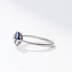 Art Deco Inspired Sapphire and Diamond Platinum Engagement Ring | Size N